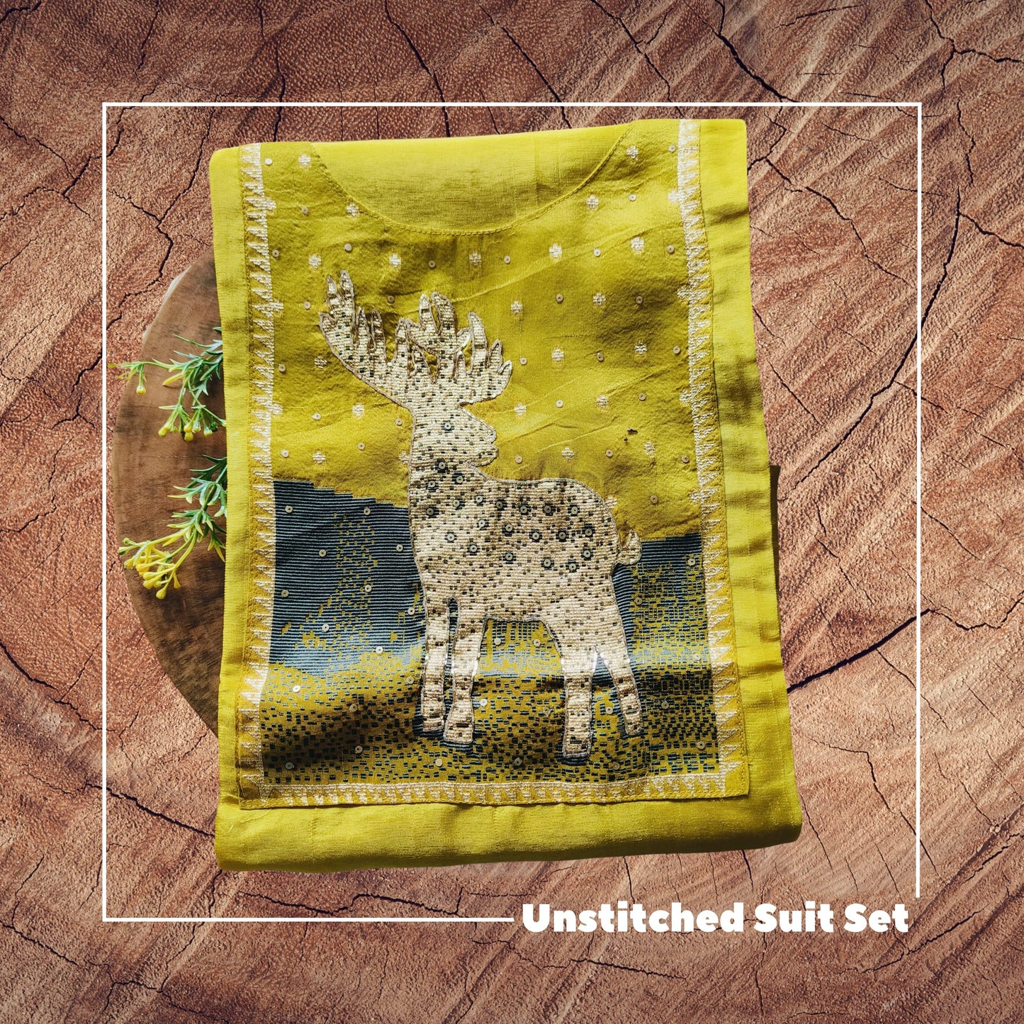 Olive Oasis (Unstitched Suit Set)