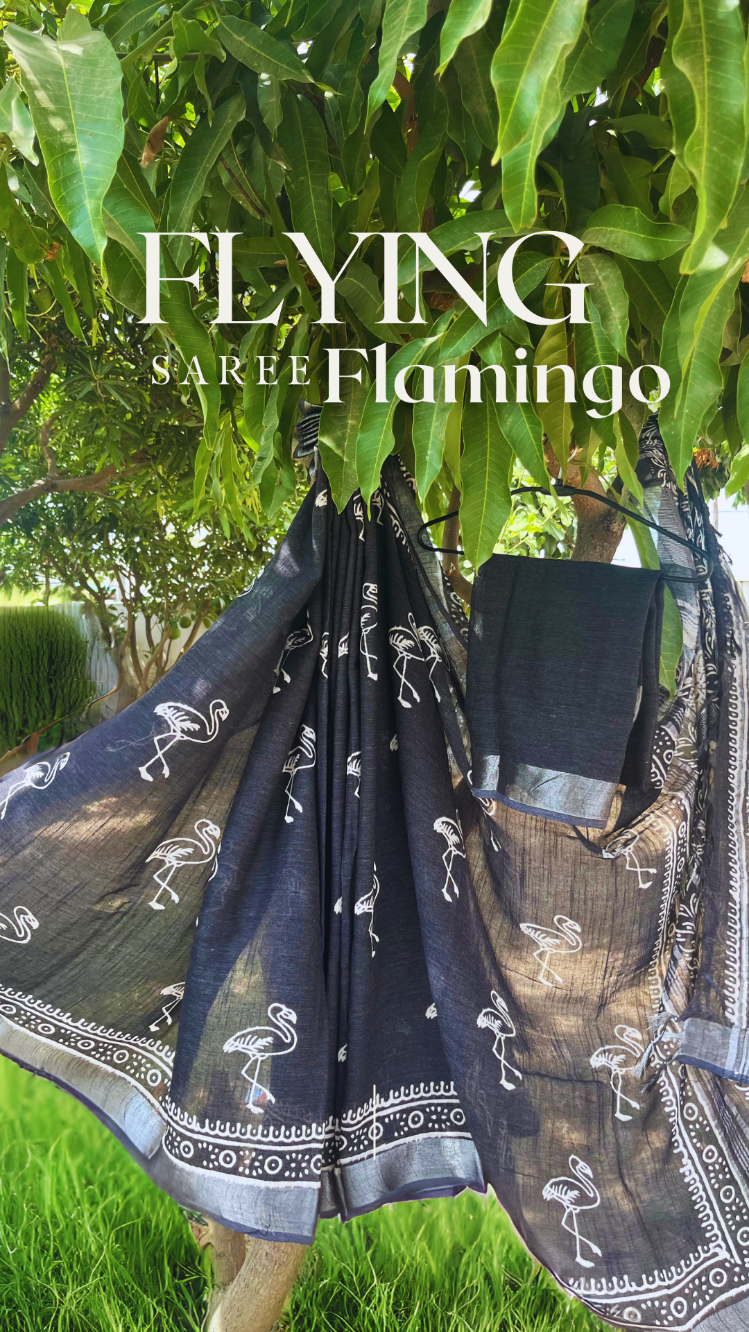 Flying Flamingo (Saree)