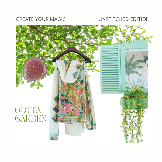 Gotta Garden( Unstitched Suit Set)
