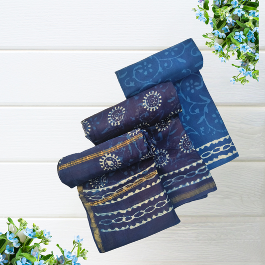 Moonlit Indigo (Unstitched Suit Set)