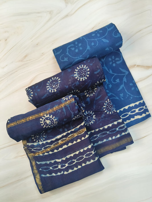 Moonlit Indigo (Unstitched Suit Set)